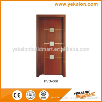 Yekalon Modern MDF door Interior Door Flush series glass Wood venneer MDF door
